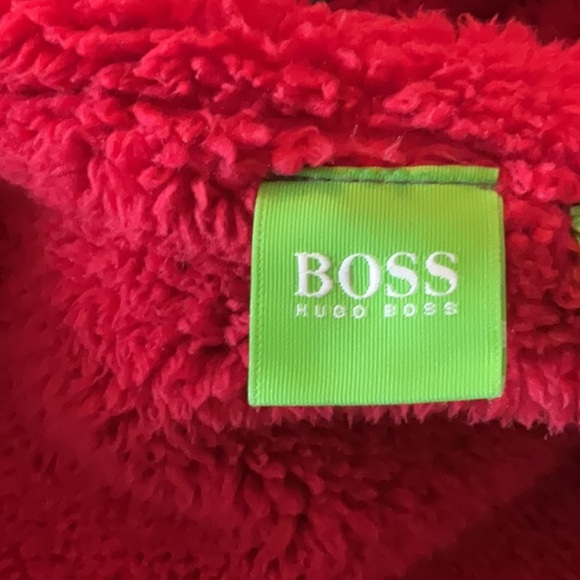 Hugo Boss Red and Gray Zip Up hoodie Sherpa lined - Picture 8 of 10